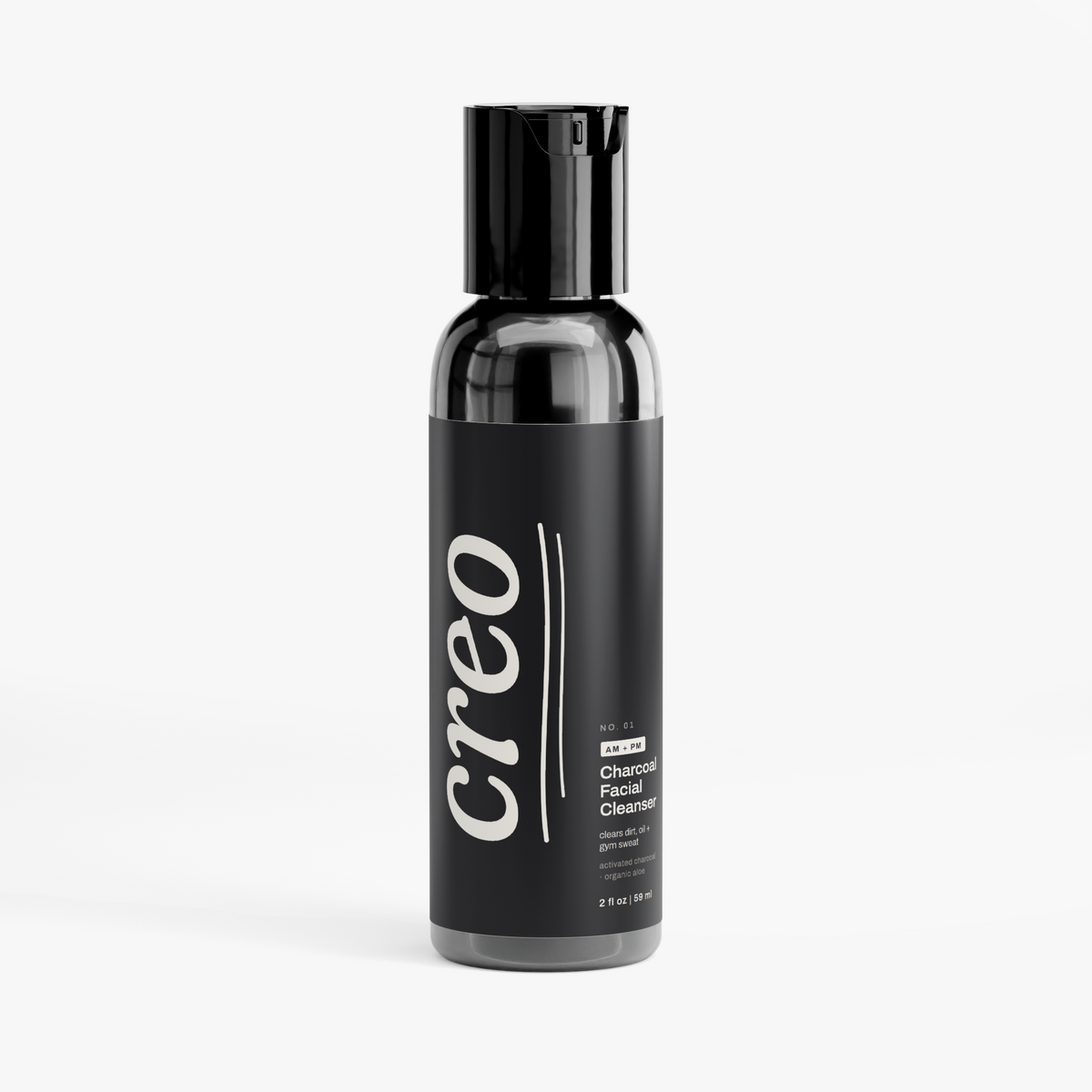 creo Charcoal Facial Cleanser for men, 2 fl oz