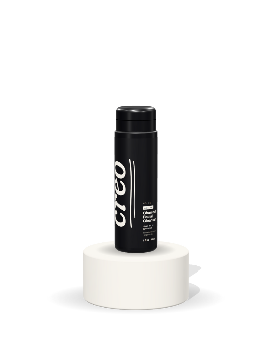Charcoal Facial Cleanser on the creo stand
