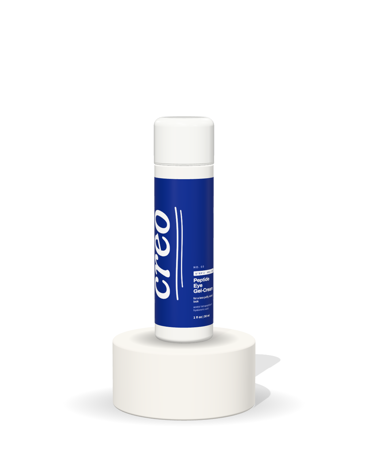 Peptide Eye Gel-Cream on the creo stand