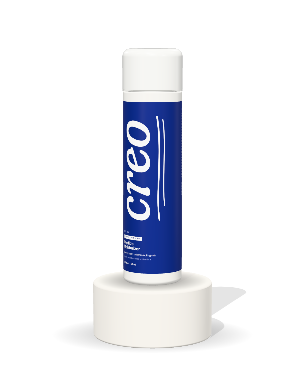 Peptide Moisturizer on the creo stand