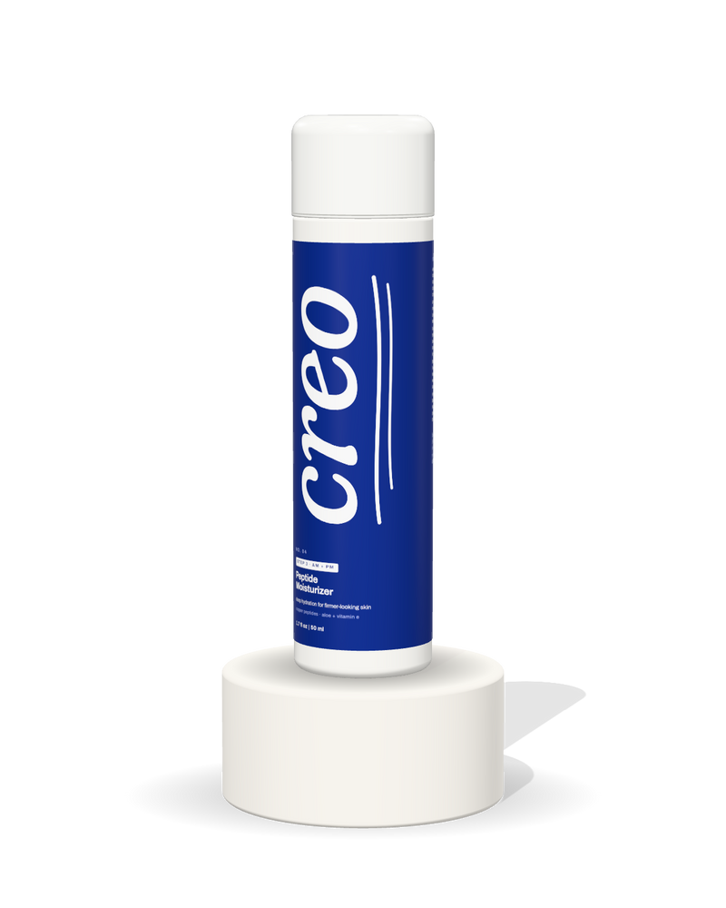 Peptide Moisturizer on the creo stand